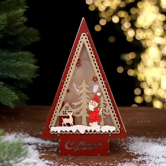 Декор с подсветкой «С новым годом», 14×4×22.5 см